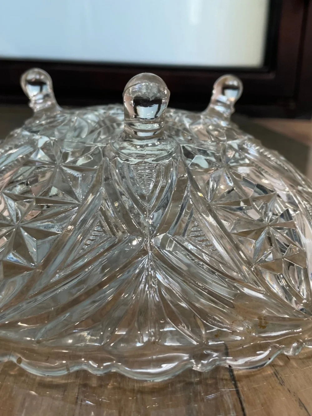 Vintage Glass Bowl on Tripod Feet